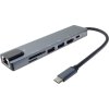 PremiumCord Adaptér USB-C na HDMI + USB3.0 + USB2.0 + PD + SD/TF + RJ45