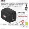 Club3D cestovní nabíječka 65W GAN technologie, 3 porty (2xUSB-C + USB-A), PPS, Power Delivery(PD) 3.0 Support