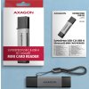 AXAGON CRE-DAC, USB-C + USB-A, 5 Gb/s - MINI čítačka kariet, 2 sloty & lun SD/microSD, podpora UHS-I