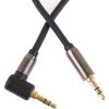 PremiumCord HQ stíněný kabel stereo Jack 3.5mm - Jack 3.5mm zahnutý 90°, 5m