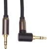 PremiumCord HQ stíněný kabel stereo Jack 3.5mm - Jack 3.5mm zahnutý 90°, 5m