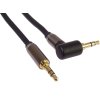 PremiumCord HQ stíněný kabel stereo Jack 3.5mm - Jack 3.5mm zahnutý 90°, 5m