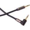 PremiumCord HQ stíněný kabel stereo Jack 3.5mm - Jack 3.5mm zahnutý 90°, 5m
