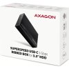 AXAGON EE35-GTR, USB-C 5Gbps - SATA 6G 3.5" RIBBED box, čierny