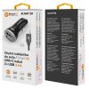 ALIGATOR Chytrá nabíječka do auta 3.4A, 2xUSB, smart IC, černá, USB-C kabel