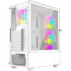 Gembird Fornax 4000 ARGB/Midi Tower/Transpar./Bílá