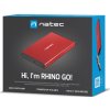 Externí box pro HDD 2,5" USB 3.0 Natec Rhino Go, červený, hliníkové tělo