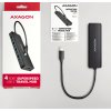 AXAGON HUE-C1C, 4x USB 5Gbps TRAVEL hub, USB-C napájací konektor, kábel USB-C 19 cm