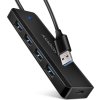 AXAGON HUE-C1A, 4x USB 5Gbps TRAVEL hub, USB-C napájací konektor, kábel USB-A 19cm