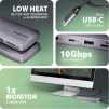 AXAGON HMC-6GM2, USB 10Gbps hub, USB-A, USB-C,  HDMI, M.2 slot, SD/MicroSD, PD 100W, kábel USB-C 20cm