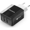 ALIGATOR chytrá síťová nabíječka 3.4 A, 2x USB, smart IC, kabel Lightning 2A, černá