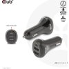 Club3D Auto nabíječka pro Notebooky 36W, 3 porty (2xUSB-A + USB-C)