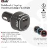 Club3D Auto nabíječka pro Notebooky 63W, 2 porty (USB-A + USB-C)