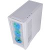 EVOLVEO Ptero Q2W+, 2x čelní panel - sklo /mřížka, case ATX, bílá, 4x ARGB Ventilátor