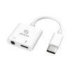 AKASA adaptér USB-C to 3.5mm Jack & PD 15W Nabíjecí port, bílá