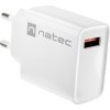 Universální nabíječka Natec RIBERA 18W 1X USB-A, bílá