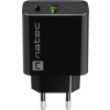 Universální nabíječka Natec RIBERA 20W 1X USB-A + 1X USB-C, černá
