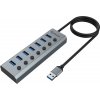 AKASA Hub 7 v 1, USB-A 3.2 Gen 1, šedá