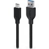 GENIUS nabíjecí kabel ACC-A2CC-3A, 100cm, USB-A na USB-C, 3A, QC3.0, opletený, černý