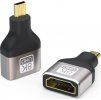 PREMIUMCORD Adapter 8K HDMI Typ A - micro HDMI Typ D, kovová, pozlacená