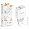 Aligator síťová nabíječka, 2x USB, smart IC, 2,4 A, kabel Lightning 2A, bílá