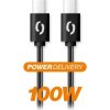 ALIGATOR datový kabel POWER 100W, USB-C/USB-C 5A, délka 1,5 m, černá