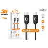 ALIGATOR datový kabel POWER 60W, USB-C/USB-C 3A, délka 1 m, černá