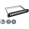 Solarix 10" modulární neosazený patch panel Solarix 12 portů 1U SX12M-0-STP-BK-UNI-N-10