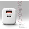 AXAGON ACU-PQ30W, Sil nabíjačka do siete 30W, 2x port (USB-A + USB-C), PD3.0/PPS/QC4+/SFC/AFC/Apple, biela