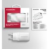 AXAGON ACU-PQ30W, Sil nabíjačka do siete 30W, 2x port (USB-A + USB-C), PD3.0/PPS/QC4+/SFC/AFC/Apple, biela