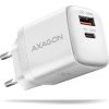 AXAGON ACU-PQ30W, Sil nabíjačka do siete 30W, 2x port (USB-A + USB-C), PD3.0/PPS/QC4+/SFC/AFC/Apple, biela
