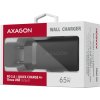 AXAGON ACU-DPQ65, GaN nabíjačka do siete 65W, 3x port (USB-A + dual USB-C), PD3.0/QC4+/PPS/Apple, čierna