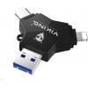 USB Flash disk Viking 3.0 4v1 s konektorom Lightning/Micro USB/USB/USB-C, 32 GB, čierna