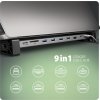 AXAGON HMC-10HLS, USB 5Gbps hub, 4x USB-A, HDMI 4k/60Hz, RJ-45 GLAN, SD/mSD, PD 100W, kábel USB-C 25cm
