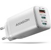 AXAGON ACU-DPQ65W, GaN nabíjačka do siete 65W, 3x port (USB-A + dual USB-C), PD3.0/QC4+/PPS/Apple, biela