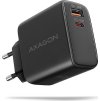 AXAGON ACU-PQ45 GaN nabíjačka do siete 45W, 2x port (USB-A + USB-C), PD3.0/PPS/QC4+/SFC 2.0/AFC/Apple