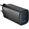 univerzálna USB nabíjačka ENERGENIE 220V/1x USB + 2x USB typ C, GaN PD QC 65W, čierna