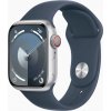 Apple Watch S9 Cell/41mm/Silver/Sport Band/Storm Blue/-S/M