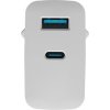 Univerzální USB nabíječka Natec RIBERA GaN 1X USB-A + 1X USB-C 65W, Bílá