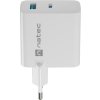 Univerzální USB nabíječka Natec RIBERA GaN 1X USB-A + 1X USB-C 65W, Bílá