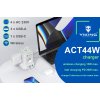 Síťový adaptér Viking ACT44W/Output:4xAC,3xUSB-A,1xUSB-C/wireless nabíjení/tlačítko ON/OFF/2m kabel