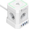 Síťový adaptér Viking ACT44W/Output:4xAC,3xUSB-A,1xUSB-C/wireless nabíjení/tlačítko ON/OFF/2m kabel