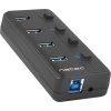 Natec Mantis 2 aktivní rozbočovač s funkcí nabíjení 4x USB 3.0 HUB, vypínač, napájecí adaptér
