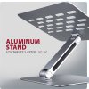 AXAGON STND-LQ, hliníkový HQ stojan pre notebooky 10"-17.3", nastaviteľná výška a uhol, sivý