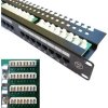 DATACOM Patch panel 24x RJ-45,Cat5e UTP, 19" s vyvázáním, horní zářez