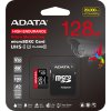 ADATA MicroSDXC karta 128GB High Endurance UHS-I C10 V30 A2 (R:100/W:85 MB/s) + SD adaptér