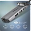 AXAGON HMC-H3A, USB 5Gbps hub, 3x USB-A, HDMI 4k/30Hz, kábel USB-C 15cm