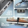 AXAGON HMC-7HX2, USB 5Gbps hub, 2x USB-A, USB-C, 2x HDMI 4k/60Hz, RJ-45 GLAN, PD 100W, kábel USB-C 15cm