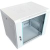 XtendLan 19" nástěnný rozvaděč 12U 600x450, nosnost 60 kg, skleněné dveře, rozložený, šedý