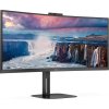 AOC MT VA LCD WLED 34" CU34V5CW/BK - VA panel, 3440x1440, HDMI, DP, USB, USB-C, nast. vyska, repro, webcam, zakriven